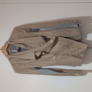 Marc Cain Tan/Grey Wrap Ultrasuede Cardigan Size 8
